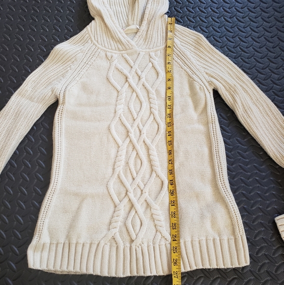 Athleta Cable Knit Cold Spell Extra Fine Merino Wool Hoodie Active Swester Sz S - Picture 13 of 15